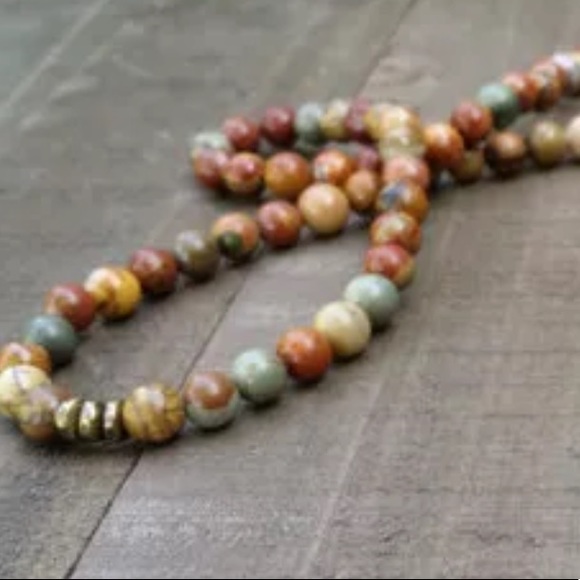 Picasso jasper gemstone Mala Bracelet/necklace - Picture 3 of 4